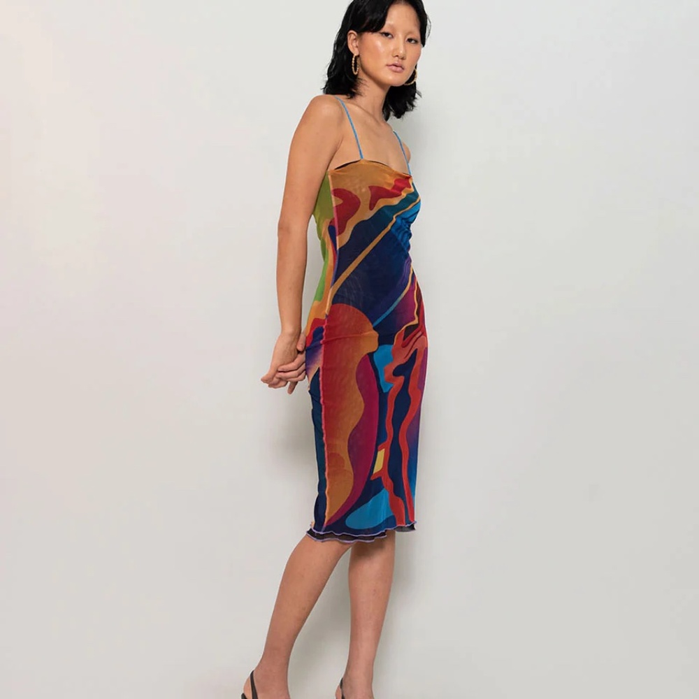expired girl x heeyajenny 2-way vivid mesh abstract swirly dress